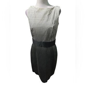 Ann Taylor Elegant Black and White Polka Dot Dress size 6